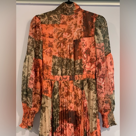 Excellent Condition, Rachel Parcell- Pleated Chiffon Midi Dress w/ Bow, Size 0 - Picture 12 of 15